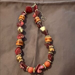 Elegant Beaded Necklace with Gold Accents